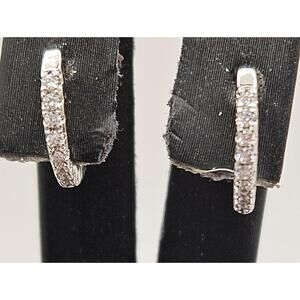 PAVOI 14K Gold Plated Cubic Zirconia Cuff Earrings Huggie  - NEW